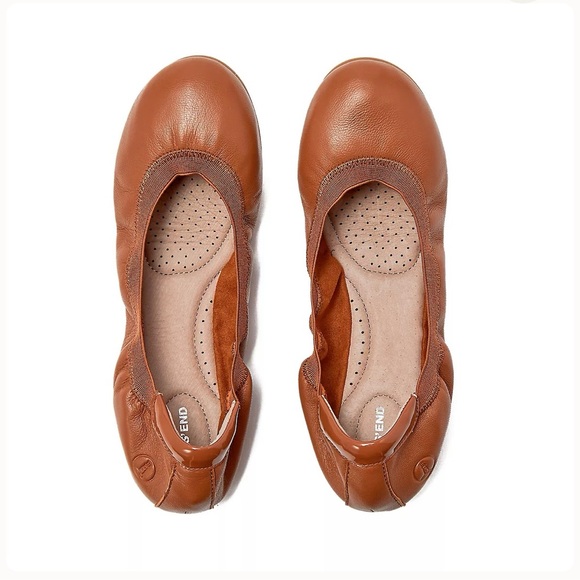 Lands end leather flats shoes Comfort Slip On Brown - Picture 3 of 7